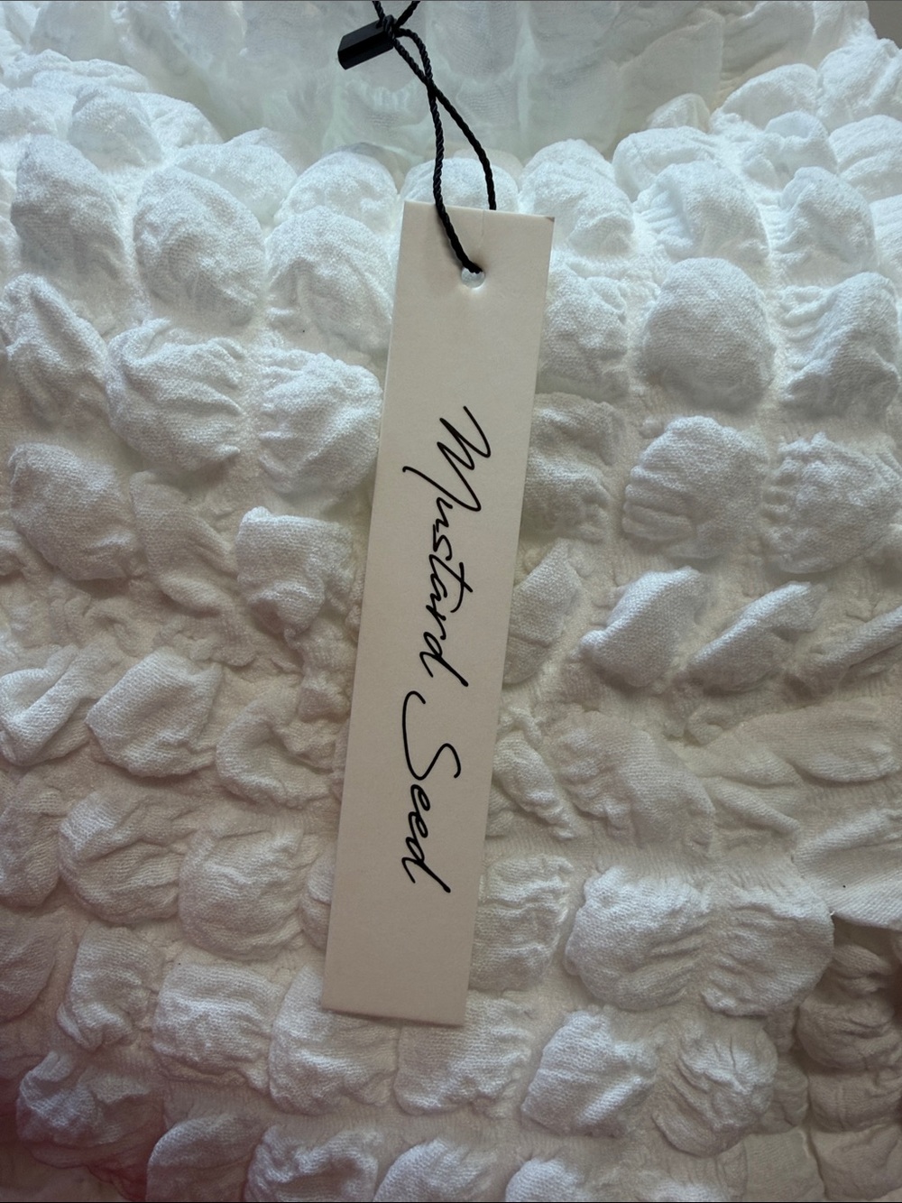 Off-Shoulder White Textured Midi Dress - Picture 5 of 5